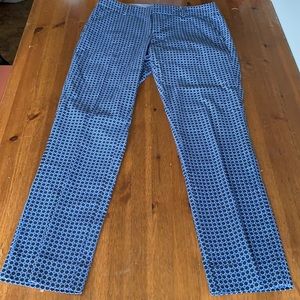 Banana republic print cropped work trouser/pant.